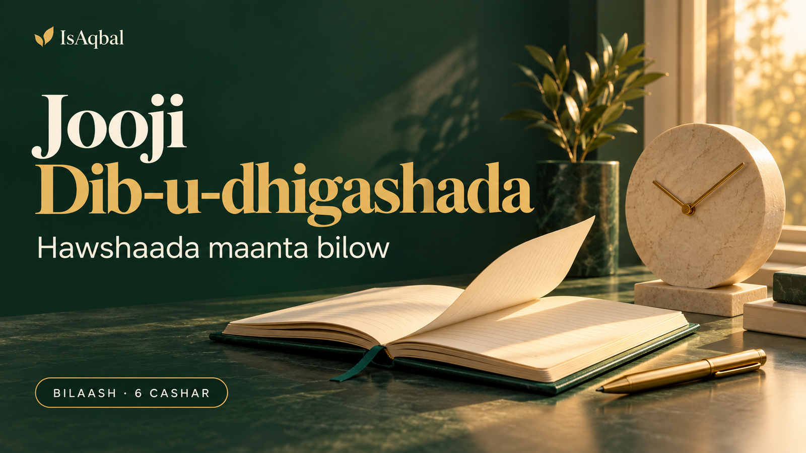Jooji Dib-u-dhigashada: Hawshaada Maanta Bilow